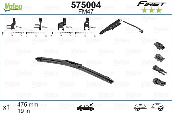Lama stergator fata (1buc) FM47 First Flat Blade 475mm potrivit MERCEDES A (W176), B SPORTS TOURER (W246, W242), CLA (C117), CLA SHOOTING BRAKE (X117), GLA (X156), GLK (X204) 04.75- [4]