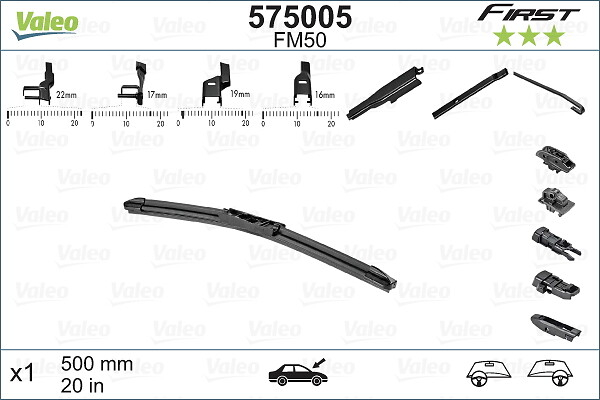 Lama stergator fata (1buc) FM50 First Flat Blade 500mm potrivit MERCEDES 123 T-MODEL (S123), 123 (W123), AMG GT (C190), AMG GT (R190), CITAN MIXTO (DOUBLE CABIN), CITAN (MPV) 02.72- [4]