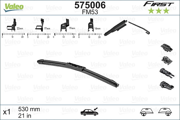 Lama stergator fata (1buc) FM53 First Flat Blade 530mm potrivit MERCEDES 123 (C123), 123 T-MODEL (S123), 123 (W123), GL (X164), M (W164), R (W251, V251); VOLVO 440, 460, 480 01.76- [4]