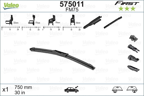Lama stergator fata (1buc) FM75 First Flat Blade 750mm potrivit DS DS 4, DS 5; BMW I3 (I01); CITROEN C4 GRAND PICASSO I, C4 GRAND PICASSO II, C4 II, C4 PICASSO I 11.02- [4]