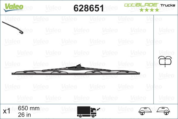 Lama stergator fata (1buc) Optiblade 650mm potrivit RVI C, D, KERAX, PREMIUM; VOLVO FE, FE II 04.96- [4]
