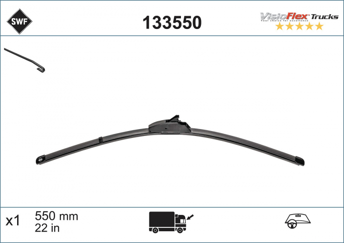 Lama stergator fata (1buc) Visioflex 550mm potrivit DAF 95 XF, XF 105, XF 106, XF 95 01.97- [2]