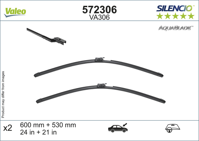 Lama stergator fata (2buc) AquaBlade 600 530mm (varianta cu incalzire) potrivit MERCEDES E (A238), E (C238) 12.16-