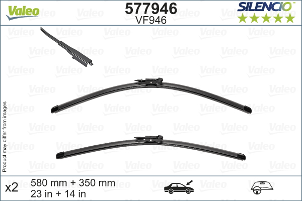 Lama stergator fata (2buc) Silencio 580 350mm potrivit NISSAN JUKE 06.10-12.19