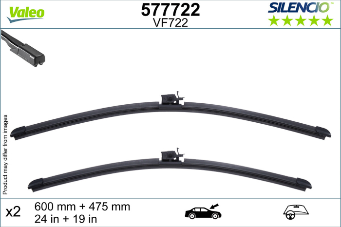Lama stergator fata (2buc) Silencio 600/475mm potrivit MERCEDES A (V177), A (W176), A (W177), CLA (C117), CLA (C118), CLA SHOOTING BRAKE (X117) 06.12- [3]