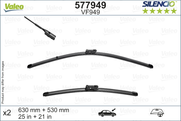 Lama stergator fata Silencio 630/530mm potrivita SKODA KODIAQ I dupa 2016 (2buc) [3]