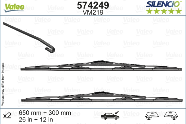 Lama stergator fata (2buc) Silencio 650 280mm potrivit NISSAN NOTE 08.12-