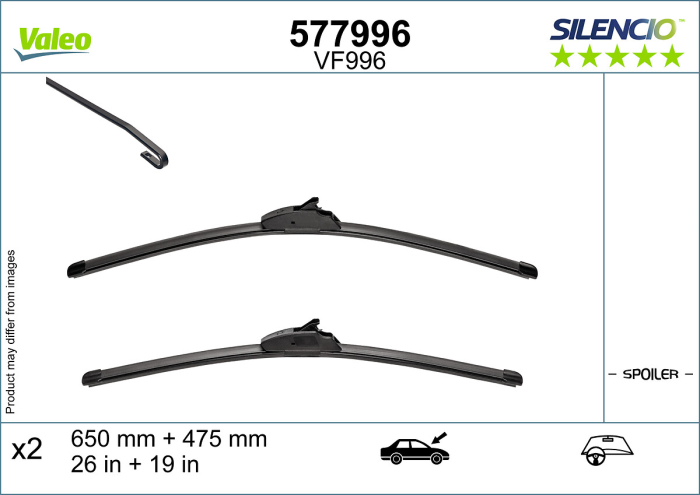 Lama stergator fata (2buc) Silencio 650 475mm potrivit NISSAN ARIYA, QASHQAI III 07.20-