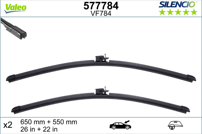 Lama stergator fata Silencio 650/550mm potrivita MERCEDES GLE (C167), GLE (V167), GLS (X167) dupa 2018 (2buc) [3]