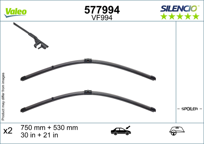 Lama stergator fata (2buc) Silencio 750 530mm potrivit BMW I3 (I01) 08.13-