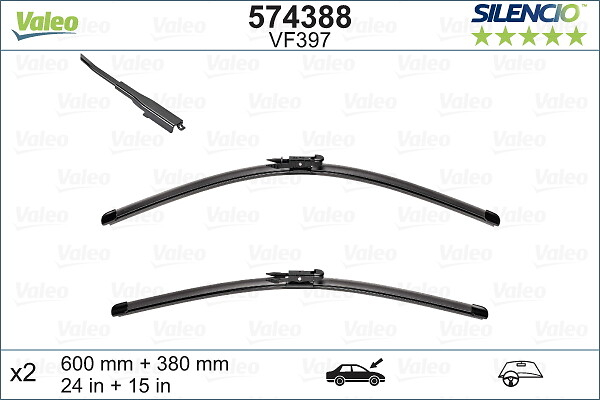 Lama stergator fata VF397 Silencio Xtrm 600/380mm potrivita HYUNDAI BAYON, I20 III; NISSAN QASHQAI I dupa 2006 (2buc) [4]
