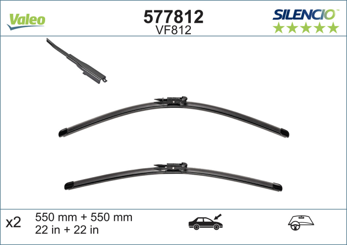 Lama stergator fata (2buc) VF812 Silencio Xtrm 550mm potrivit CADILLAC ESCALADE 10.06-12.14 [4]
