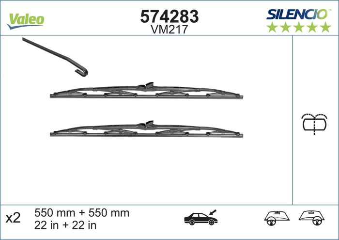 Lama stergator fata (2buc) VM218 Silencio 700/650mm potrivit PEUGEOT 307, 307/KOMBI, EXPERT 08.00-03.16 [4]