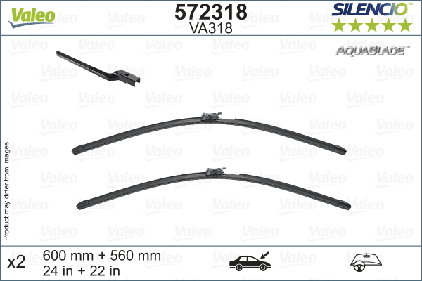 Lamela stergator (2 buc) AquaBlade 600 560mm potrivit MERCEDES S (A217), S (C217) 04.14-