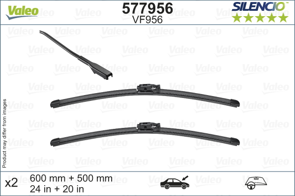 Lamela stergator (2 buc) Silencio 600 500mm potrivit BMW X2 (F39) 11.17-