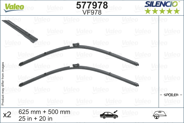 Lamela stergator (2 buc) Silencio 625 500mm potrivit AUDI A6 ALLROAD C8, A6 C8, A7, A8 D5, E-TRON, Q7, Q8 01.15-