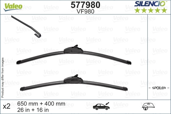 Lamela stergator (2 buc) Silencio 650 400mm potrivit HONDA CR-V V, HR-V; HYUNDAI KONA, KONA SUV, TUCSON, TUCSON SUV; INFINITI Q50, Q60; KIA CEED, PROCEED, SORENTO III 08.98-