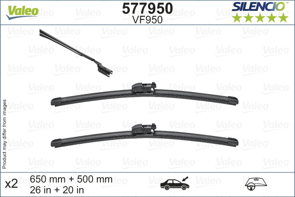 Lamela stergator (2 buc) Silencio 650 500mm potrivit BMW IX3 (G08), X3 (G01), X3 (G01, F97), X4 (G02, F98); JAGUAR E-PACE 08.17-