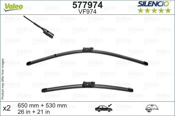 Lamela stergator (2 buc) Silencio 650 530mm potrivit LAND ROVER RANGE ROVER EVOQUE; PORSCHE CAYENNE; VW ATLAS, TOUAREG 12.16-