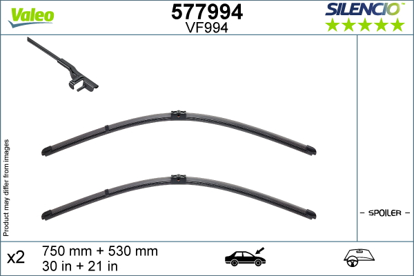 Lamela stergator (2 buc) Silencio 750 530mm potrivit BMW I3 (I01) 08.13-