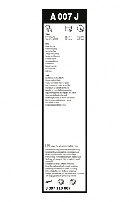 Lamela stergator (2buc.) Aerotwin Jet Blade 600/500mm potrivit VOLVO S60 III, V60 II 02.18- [3]