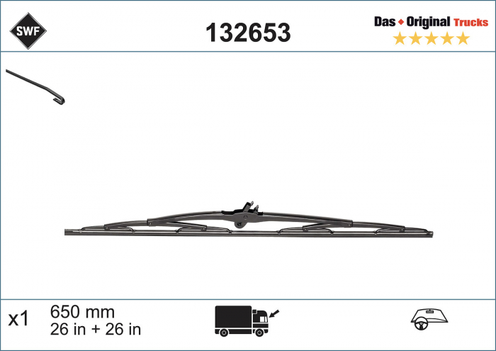 Lamela stergator fata (1buc.) Truck 650mm potrivit RVI C, D, K, T 01.13- [4]