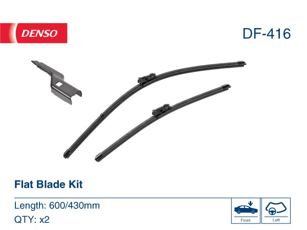 Lamela stergator fata (2 buc) 600 430mm potrivit CITROEN BERLINGO, BERLINGO MINIVAN; FIAT DOBLO, DOBLO MINIVAN; OPEL COMBO E TOUR LIFE, COMBO MINIVAN; PEUGEOT PARTNER MINIVAN 06.18-