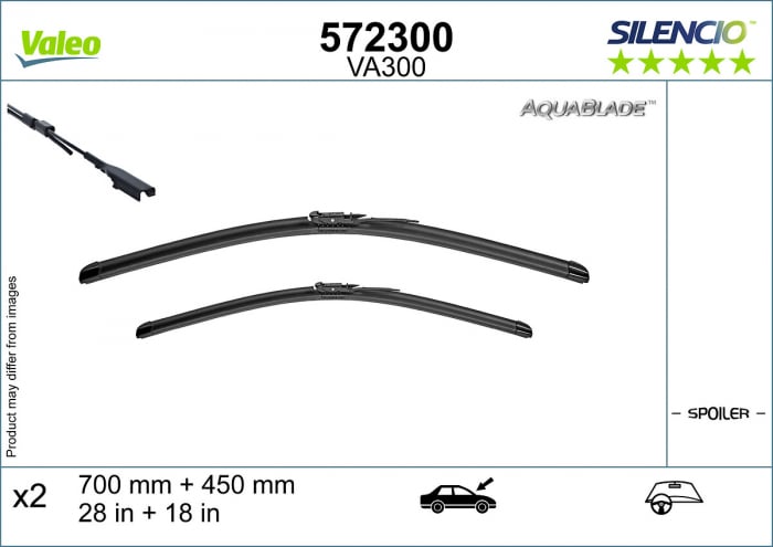 Lamela stergator fata (2 buc) AquaBlade 700 450mm potrivit TESLA MODEL X 09.15-