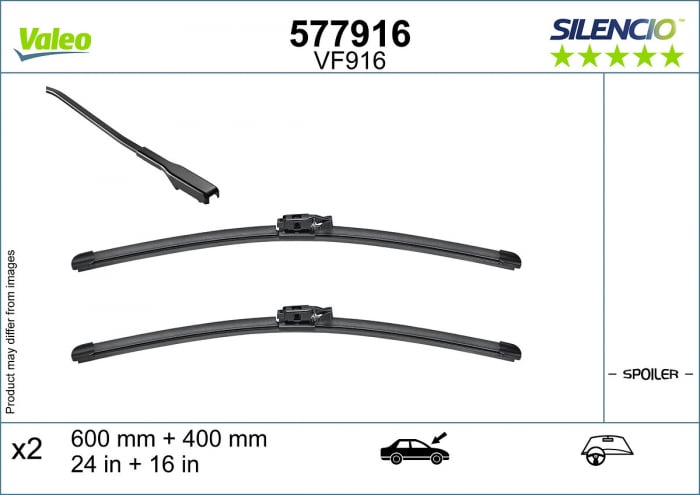 Lamela stergator fata (2 buc) Silencio 600 400mm potrivit DACIA JOGGER, LOGAN III, SANDERO III 01.21-