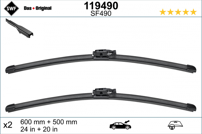 Lamela stergator fata (2 buc) Visioflex 600 500mm potrivit BMW X2 (F39) 11.17-10.23