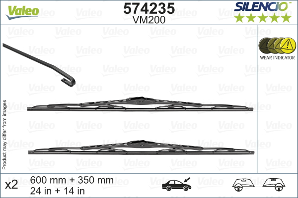 Lamela stergator fata (2buc) Silencio 600 350mm potrivit OPEL KARL 01.15-03.19