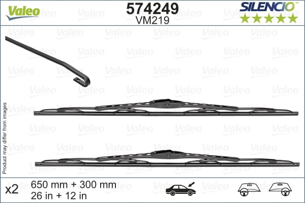 Lamela stergator fata (2buc.) Silencio 650 280mm potrivit NISSAN NOTE 08.12-