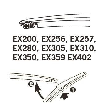 Lamela stergator spate (1 buc) ExactFit 280mm potrivit HYUNDAI ACCENT IV, KONA; JEEP GRAND CHEROKEE IV; KIA RIO III, RIO IV, SORENTO II, SOUL I, SOUL II, STONIC; TOYOTA AVENSIS VERSO, COROLLA VERSO 05 [4]