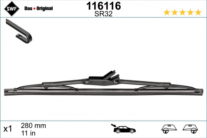 Lamela stergator spate (buc.1) cadru 280mm [4]