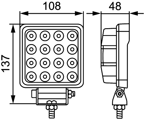 Lampa de lucru (LED, 12/24V, 2500lm, numar elemente LED: 16, lungime: 800mm) [2]