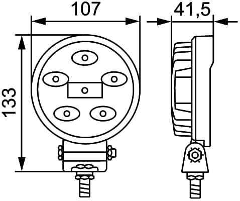 Lampa de lucru (LED, 12 24V, 9W, 900lm, numar elemente LED: 6, lungime: 800mm, inaltime: 132mm, latime: 107mm, adancime: 42mm)