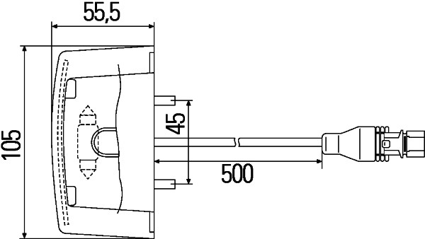 Lampa numar inmatriculare (cu 0.5m cablu, cu bulb, cu EasyConn) [2]