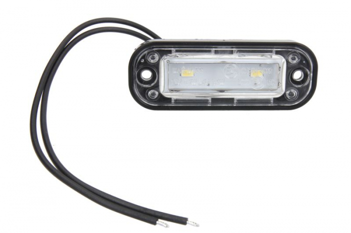 Lampa numar inmatriculare (LED, 12 24V, 30x80mm, lungime cablu: 240mm, negru, in relief)