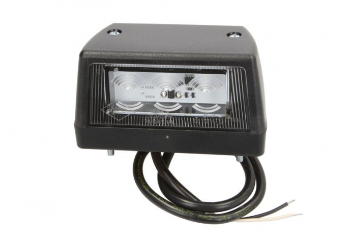 Lampa numar inmatriculare (LED, 12 24V, culoare: negru, 55x57x102mm)