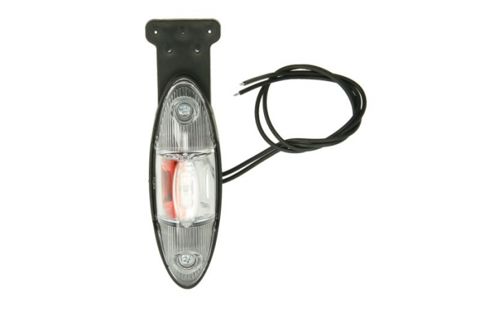 Lumina clarificare dreapta, portocaliu rosu alb, LED, inaltime 120mm; latime 42mm; adancime 38mm, in relief, lungime cablu 350mm, cu cuier, 12 24V (drept in relief)
