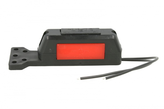 Lumina clarificare dreapta, rosu/alb, LED, inaltime 105mm; latime 28mm; adancime 34mm, în relief, lungime cablu 210mm, cu cuier, 12/24V (drept în relief) [2]