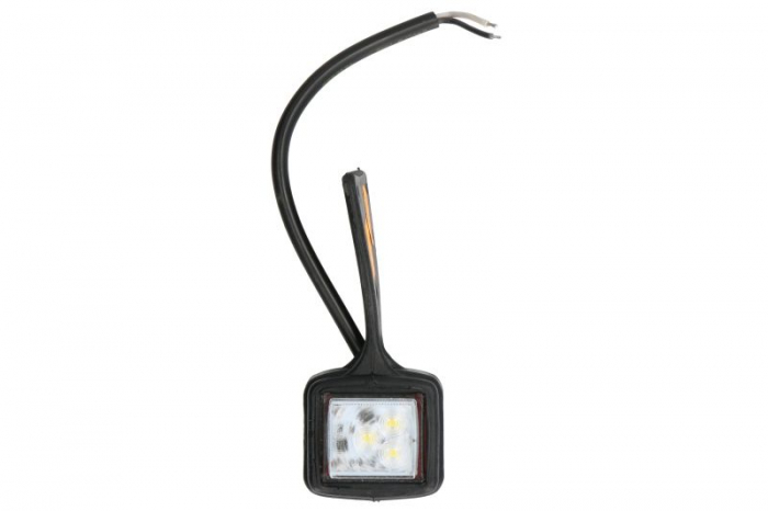 Lumina clarificare stanga, forma: dreptunghiular, rosu alb, LED, in relief, lungime cablu 200mm, cu cuier, 12 24V