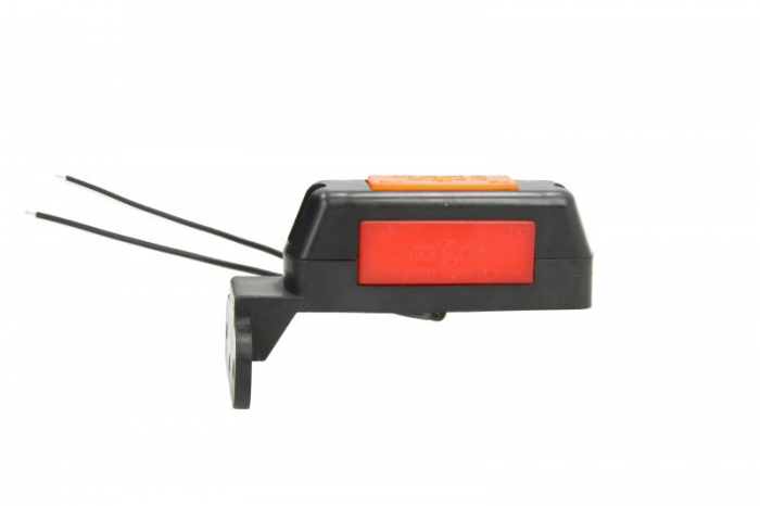 Lumina clarificare stanga, portocaliu/rosu/alb, LED, inaltime 105mm; latime 28mm; adancime 34mm, în relief, lungime cablu 210mm, cu cuier, 12/24V (unghi în relief) [2]