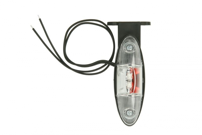 Lumina clarificare stanga, portocaliu rosu alb, LED, inaltime 120mm; latime 42mm; adancime 38mm, in relief, lungime cablu 350mm, cu cuier, 12 24V (unghi in relief)