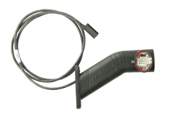 Lumina clarificare stanga, portocaliu/rosu/alb, LED, suprafata, lungime cablu 1500mm, cu brat lung, 12/24V (cu clema pentru fir plat) [2]