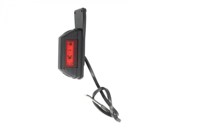 Lumina clarificare stanga, rosu alb, LED, inaltime 130mm; latime 43,1mm; adancime 44,5mm, in relief, lungime cablu 500mm, cu cuier, 12 24V