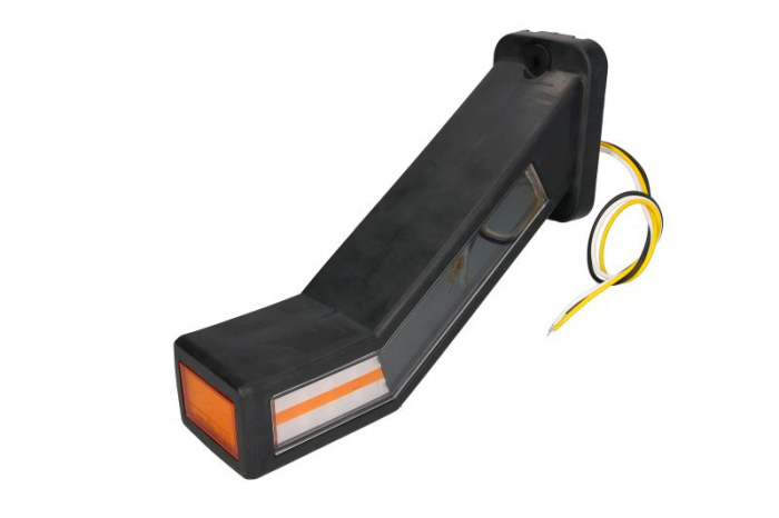 Lumina clarificare stanga, rosu/alb, LED, suprafata, lungime cablu 400mm, cu brat lung, 12/24V (cu functie de semnalizator lateral) [3]