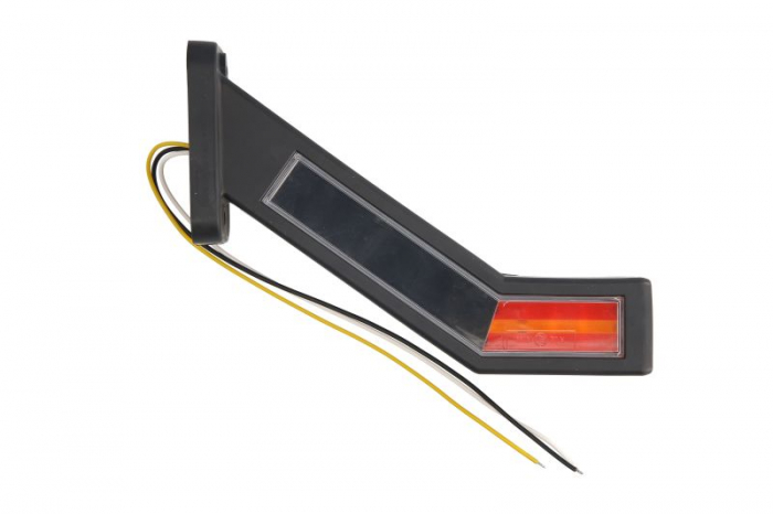 Lumina clarificare stanga, rosu/alb, LED, suprafata, lungime cablu 400mm, cu brat lung, 12/24V (cu functie de semnalizator lateral) [2]