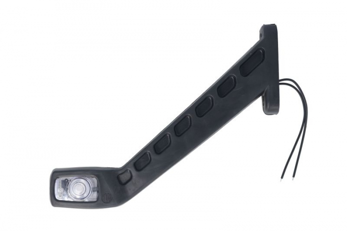 Lumina delimitare dreapta, forma: dreptunghiular, portocaliu rosu alb, LED pe bratul lung, 12 24V