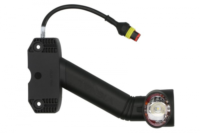 Lumina delimitare dreapta, forma: oval, portocaliu rosu alb lungime cablu 350mm, pe bratul lung, 12 24V (conector: SUPERSEAL 2PIN)